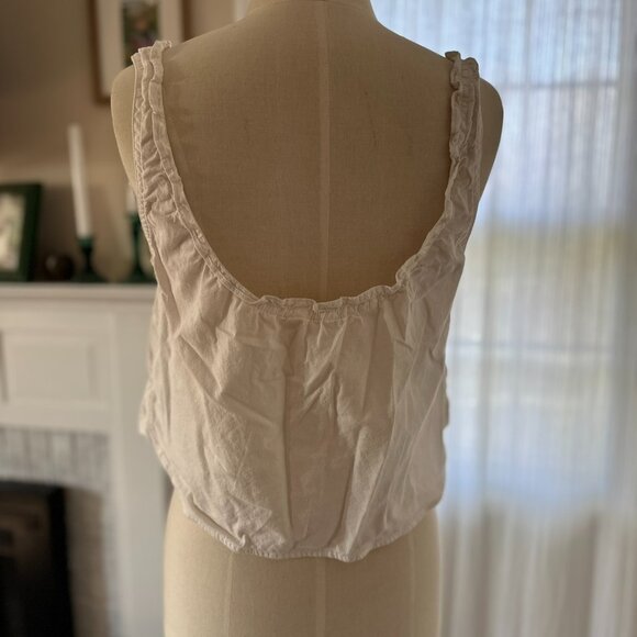 Madewell Denim Ruffled U-Neck Crop Top - Picture 3 of 6